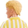 Barbie Fashionistas Style Ken Doll #252 with Blond Hair, Wearing Orange and Yellow Polka-Dot Board Shorts with Yellow and White Striped Shirt, Orange Shoes