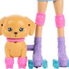 Barbie Pets Skate and Run Brunette Doll | Skating Puppy, Leash, Mat​​ching Skates, Sunglasses, and Pet Accessories