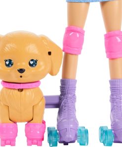 Alternative view of Barbie Pets Skate and Run Brunette Doll | Skating Puppy, Leash, Mat​​ching Skates, Sunglasses, and Pet Accessories