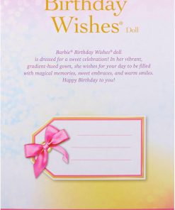 Alternative view of Barbie Signature Birthday Wishes Fashion Doll with Black Hair in Dress with Pastel Rainbow Effect, Collectible Toy with Giftable Packaging