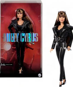Barbie Signature Doll, Miley Cyrus Posable Collectible in Faux Leather Outfit with Hood and Heels - Faux Leather Outfit, Hood, Heels - 1