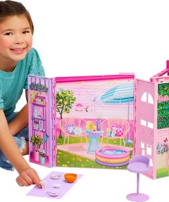 Barbie Weekend Escape House Playset - 10 Accessories Including Cookies to Bake, Kitten, 4 Play Areas, 2 Bunk Beds & 360-degree Play - 1