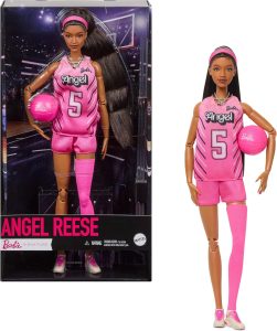 Barbie Angel Reese Doll, Signature, Fashion Doll with Pink Basketball Uniform and Basketball, Includes Displayable Packaging | Basketball Uniform, Includes Basketball, Displayable Packaging