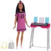 Barbie: Big City, Big Dreams Brooklyn” Roberts Doll (11.5-in, Brunette with Braids) & Music Studio Playset with Keyboard & Accessories, Gift for 3 to 7 Year Olds