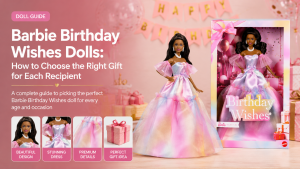 Barbie Birthday Wishes dolls gift comparison with gown and presentation packaging