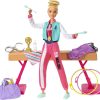 Barbie Careers Playset, Blonde Gymnast Doll with Balance Beam, Twirling Toy & 15+ Accessories Including Clothes, Hoops, Trophy & More - 1