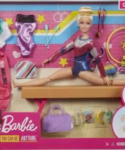 Alternative view of Barbie Careers Playset, Blonde Gymnast Doll with Balance Beam, Twirling Toy & 15+ Accessories Including Clothes, Hoops, Trophy & More