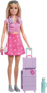 Barbie, Family & Friends Malibu Limitless Adventure Blonde Fashion Doll | Luggage and Travel-Themed Accessories
