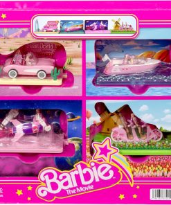 Barbie Mini Land Movie-Inspired Vehicle Collection, Includes 8 1.5-inch Dolls & 4 Vehicles Inspired by the Film - 1