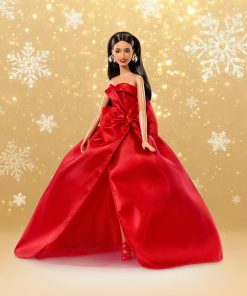 Alternative view of Barbie Signature 2026 Holiday Doll, Brown Hair | Fashion Doll Wearing Red Gown with Bow, Seasonal Collector Doll in Displayable Packaging & Doll Stand​​