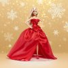 Barbie Signature Doll, 2026 Holiday Blonde Fashion Doll Wearing Red Gown with Bow, Seasonal Collector Doll in Displayable Packaging & Doll Stand