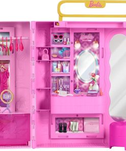 Barbie Spin & Style Closet and Dressing Room Playset, New for 2026 - Portable Storage Set With Multiple Play Areas, Including Vanity Area, Featuring 20+ Pieces, Ages 3+ - 1