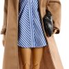Barbie Signature Collectible @Barbiestyle Fashion Doll, Fashion Week Doll New York Street Style Clothes with Blue Dress, Brown Coat and Accessories