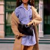 Barbie Signature Collectible @Barbiestyle Fashion Doll, Fashion Week Doll New York Street Style Clothes with Blue Dress, Brown Coat and Accessories